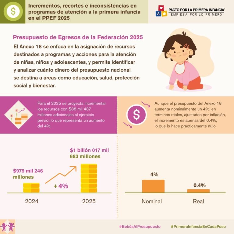 Incrementos, recortes e inconsistencias en programas de atención a la infancia en el PPEF 2025