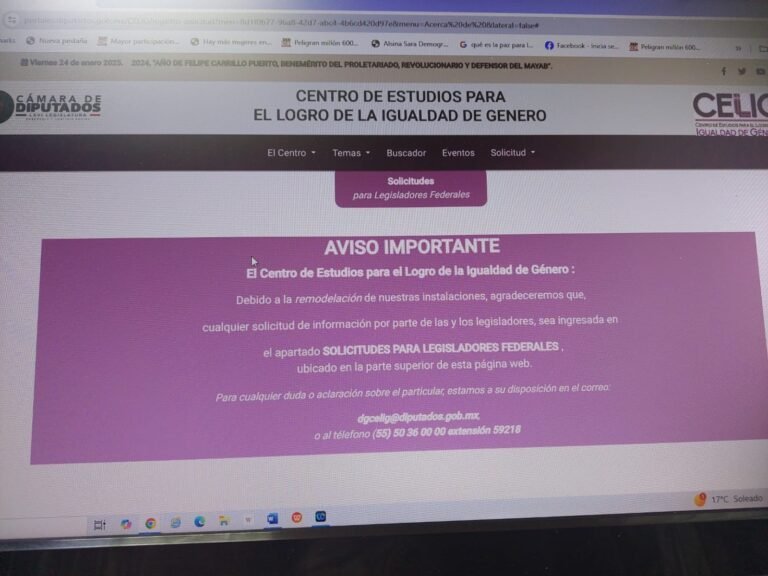 La Cámara de diputados desmantela el Centro de Estudios para el Logro de la Igualdad de Género  creado hace  19 años