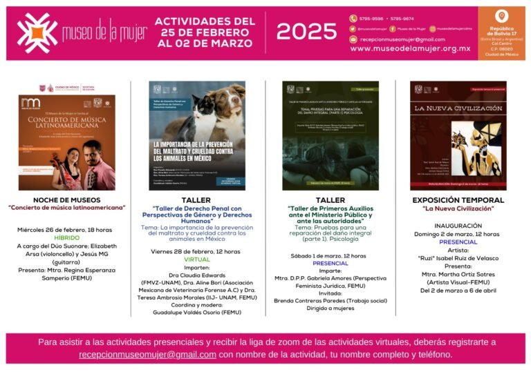 Cartelera Museo de la Mujer incluye Noche de Museos y una muestra artística