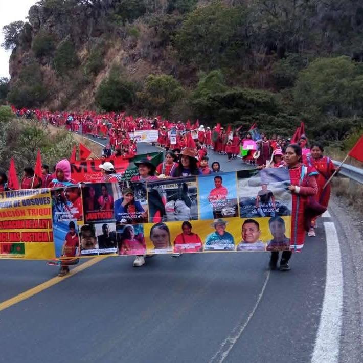 Marcha caravana por la justicia, realizaron triquis del MULT