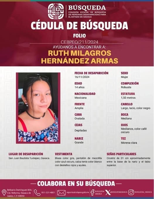 Grave acción de la Fiscalía de Oaxaca, tarda cuatro meses en activar Alerta Amber
