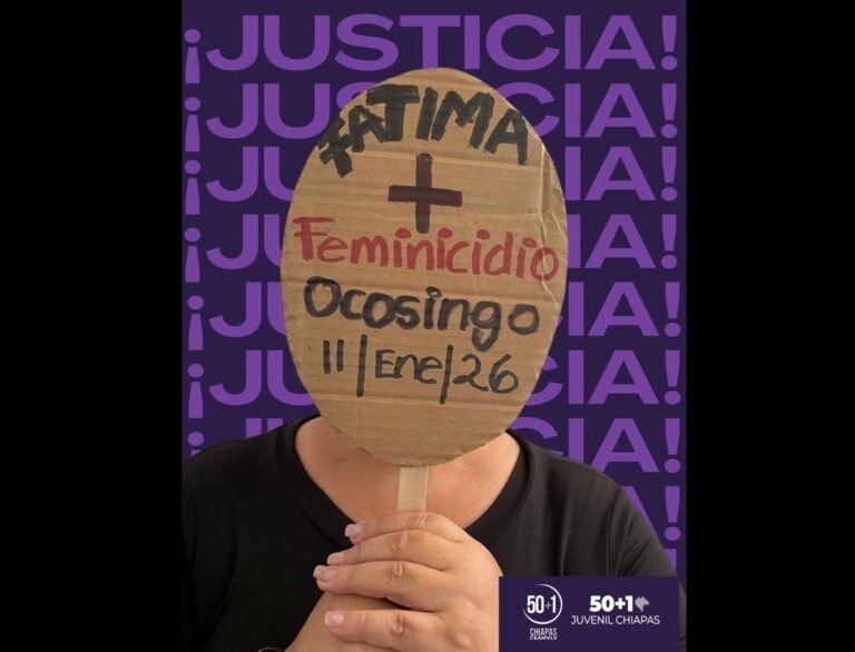 Colectiva 50 más 1 condena primer feminicidio del 2026; Fiscalía señala suicidio