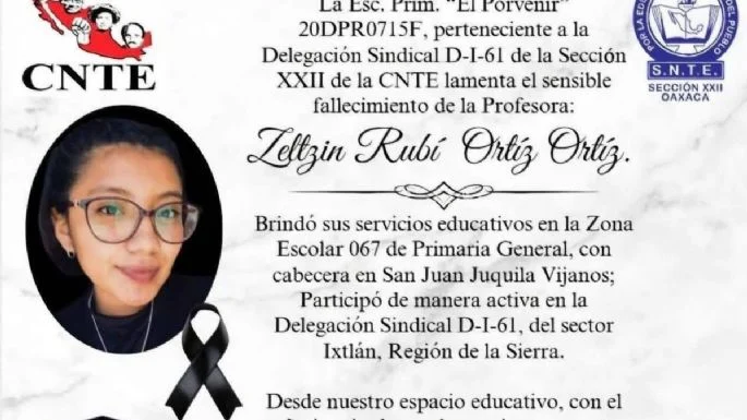 Exigen OSC de Oaxaca justicia por feminicidio de la maestra Zeltzin Rubí Ortiz