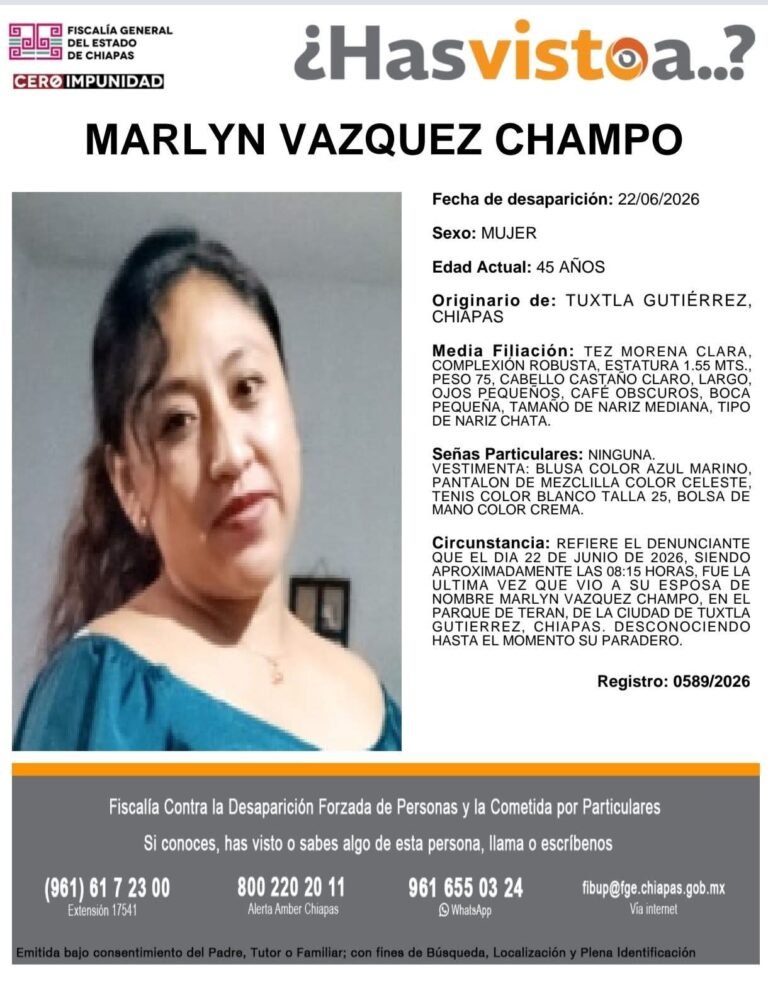 Conmociona en Chiapas el feminicidio de Marlyn; detienen en Tonalá a su esposo como presunto responsable
